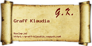 Graff Klaudia névjegykártya